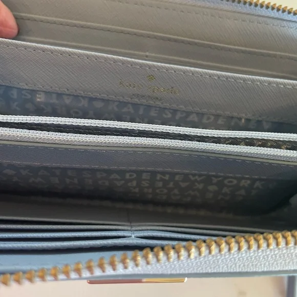 Kate Spade Light Blue Zip-Around Wallet - Picture 8 of 11